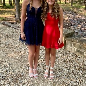 Camille La Vie Blue Fit and Flare Mini Dress